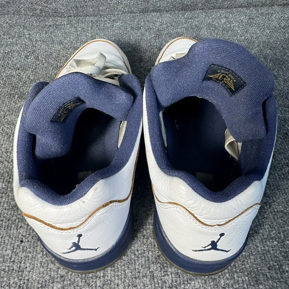 Nike Air Jordan 5 V Retro Low White Navy Gold Men's Sz 12 819171 135 - Picture 6 of 11